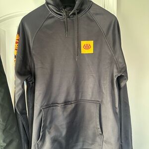 686 Charcoal Hoodie with Yellow Logo and beanie Ozzy edition ! S snowboard